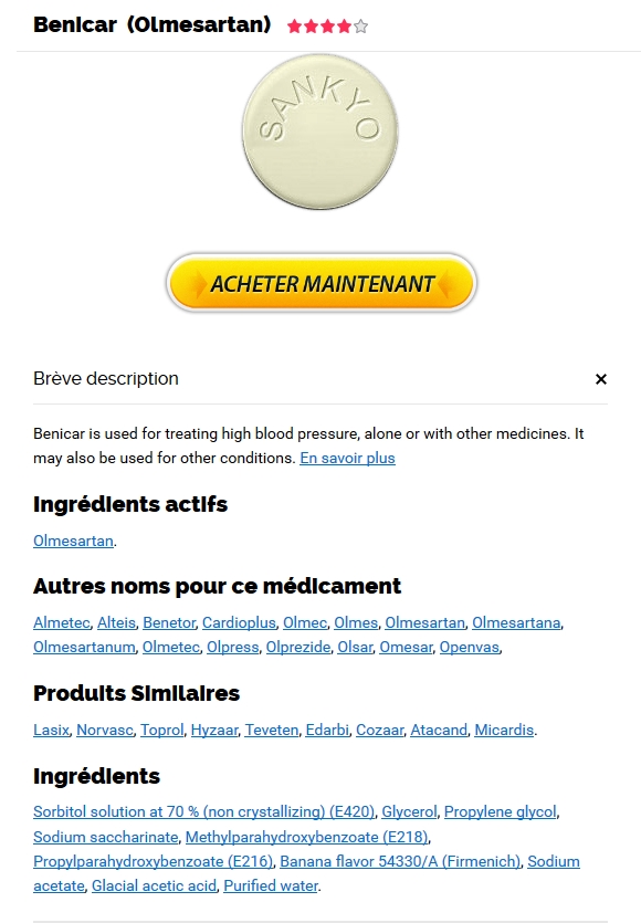 le coût de Benicar – Olmesartan A Vendre