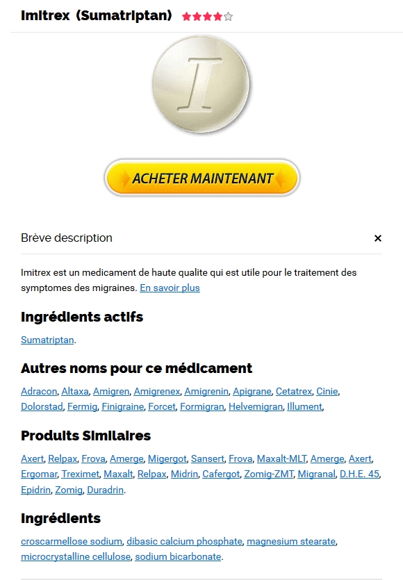 Acheter Imitrex Belgique. prix de la tablette Sumatriptan