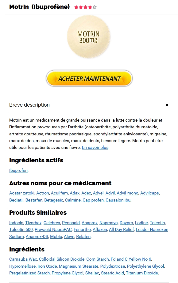 meilleurs prix Motrin – Achat de Motrin en ligne